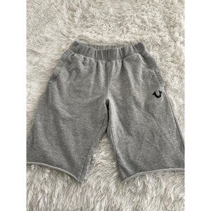 True Religion Boys Grey Elastic Waist Shorts Size L